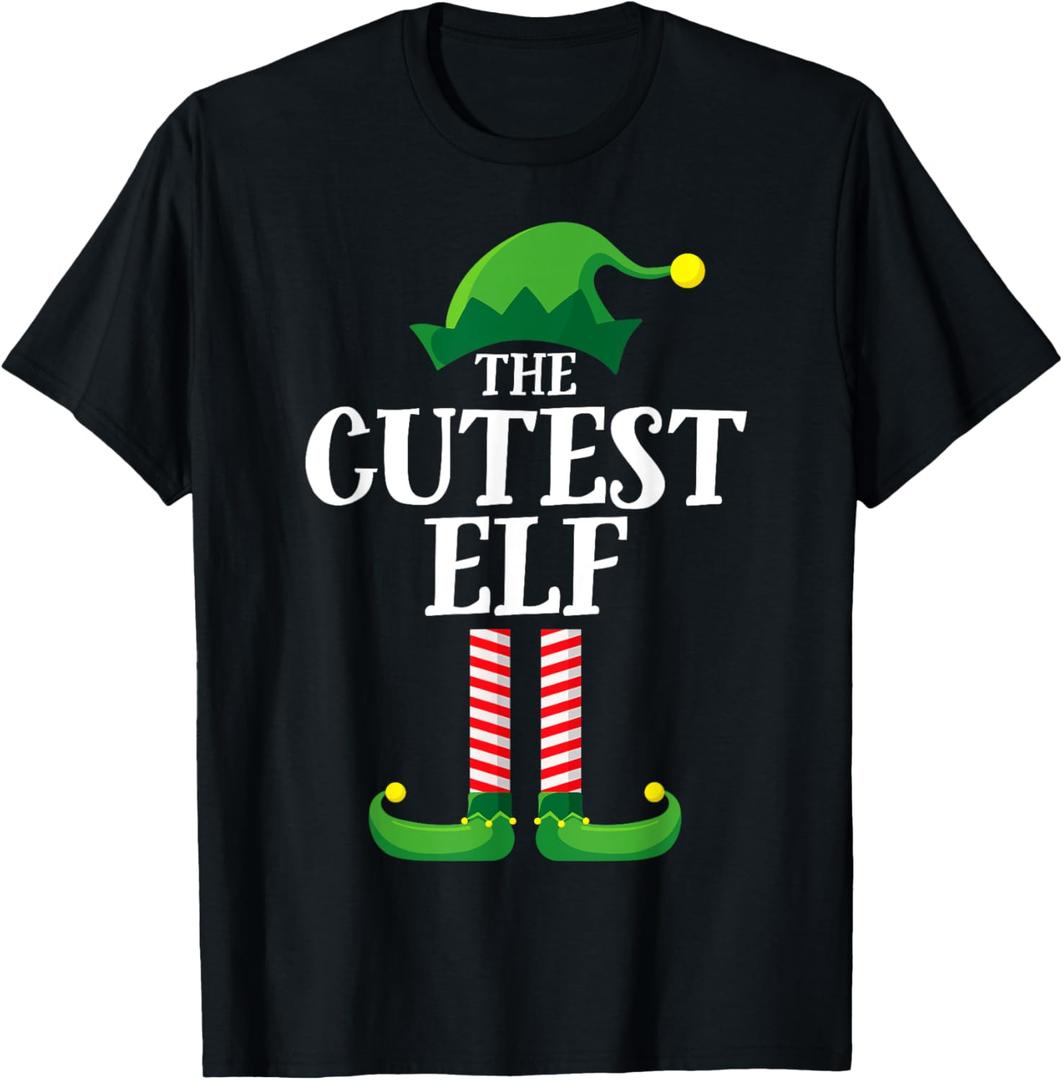 Cutest Elf Matching Family Group Christmas Party Pyjamas T-Shirt