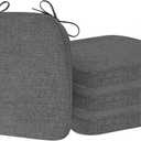 ELFJOY Chair Cushions for Dining Chairs Kitchen Chair Cushions U Shape Non Slip Chair Pads Set of 4 Seat Cushions with Ties Indoor 16.7" x 16" Beige