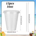 Hooqict 15 Sets Reusable Cups with Lids and Straws 16 oz Glitter Plastic Tumblers Party Favor Cups Water Bottle Iced Coffee Travel Mug for Kids, Adults, Travel, Birthday Parties