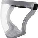 ikasus Super Protective Face Shield Reusable All-Inclusive Face Protection Can Protect Eyes Nose Mouth Anti-Fog Isolation Protective Transparent Cover Anti-Dust Running Riding Helmet Face Shield Gray