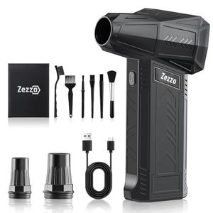 Zezzofan Compressed Air Duster-180000RPM Ultra Powerful Electric Air Duster, 3-Gear Adjustable High Speed Brushless Motor Air Blower for Dust Cleaning PC/Keyboard/Car