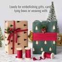 2 x Dark Red Velvet Ribbon 3/8" with Wooden Spool 15 Yd, Burgundy Velvet Ribbon for Christmas Tree, 3Rolls for Christmas Wreath Decoration Gift Wrapping &Bow Making