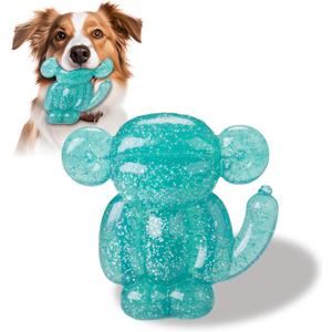 Monkey Dog Chew Toy, Indestructible Dog Rubber Toy for Medium & Large Dogs, Tough No Stuffing Puzzle Toy, Anxiety Relief & Dental Care, Interactive Cognitive Toy, 4.92inch (Green)