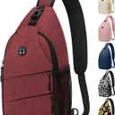 Crossbody Bags for Women Men Trendy Sling Bag Backpack Casual Chest Bag with Convertible Shoulder Strap (Medium, Red)
