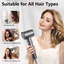 Hair Dryer - 1 Min Fast Drying, High-Speed Blow Dryer with 500 Million Negative Ions, No Heat Damage, Low Noise, Lightweight, Professional Hairdryer with Diffuser & Nozzle for Women, Gunmetal