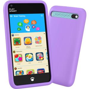 MOMILLA Kids Smart Phone Toys for Girls, 3.97 Touchscreen, Dual Cameras with Stickers, 200+ Games & 16GB Storage, Christmas Birthday Gifts for Kids