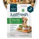 JustFoodForDogs JustFresh Wet Dog Food, Fresh Pet Meals and Toppers with No Preservatives, Resealable Package, Human Grade, Home-Cooked Chicken, 12 oz - 7 Pack, Best By: OCT 21, 2027