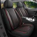 MIROZO F-150 Seat Covers,Faux Leather Truck Seat Cover Waterproof F150 F250 F350 Seat Covers Full Set Pickup Seat Cover Fit for 2015-2025 Ford F-150 F-250 F-350 Crew Cab (Black and Red,Full Set)