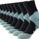 GLENMEARL Crew Socks for for Men & Women, 5 Pairs Cushioned Athletic Cotton Socks, Moisture Calf Boot Socks for Hiking (M)