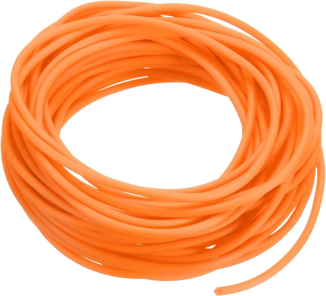 MECCANIXITY Rubber Cord Tube 33ft(10 m) 3mm Dia 1.5mm Hole Dark Orange Hollow Tubing for DIY Craft Beading Necklaces Bracelet