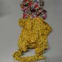 Frienda 2 Pcs Dog Dress Princess Floral Summer Puppy Dress with Bows Headband for Dog Cat Birthday Party Holiday Hawaiian Mermaid, Red and Yellow(S)