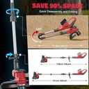 Cordless String Trimmer Compatible with Milwaukee 18V (Tool Only), MtiolHig 3 in 1 Weed Eater with Brushless Motor & Battery Level Display, Electric Weed Wacker/Edger Trimmer, w/ 18 Line, Red