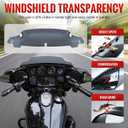 Smoke 4.5" Motorcycle Wave Windshield Windscreen Compatible for 2014-2023 Harley Davidson Touring Street Glide Electra Glide Tri Glide FLHX FLHXU FLHTC FLTR FLTR FLHTK FLHXSE