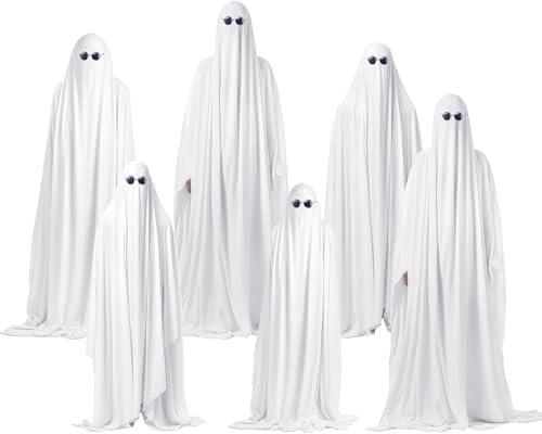 Xtinmee 6 Set Halloween Ghost Costume Full Cover White Sheets and 2 Black Costume Glasses for Adult Cosplay Party Supplies