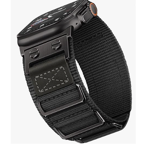 Suitisbest Rugged Bands Compatible for Apple Watch Ultra Band 44mm 42mm,  Ring Military Nylon Sport Durable Metal Strap