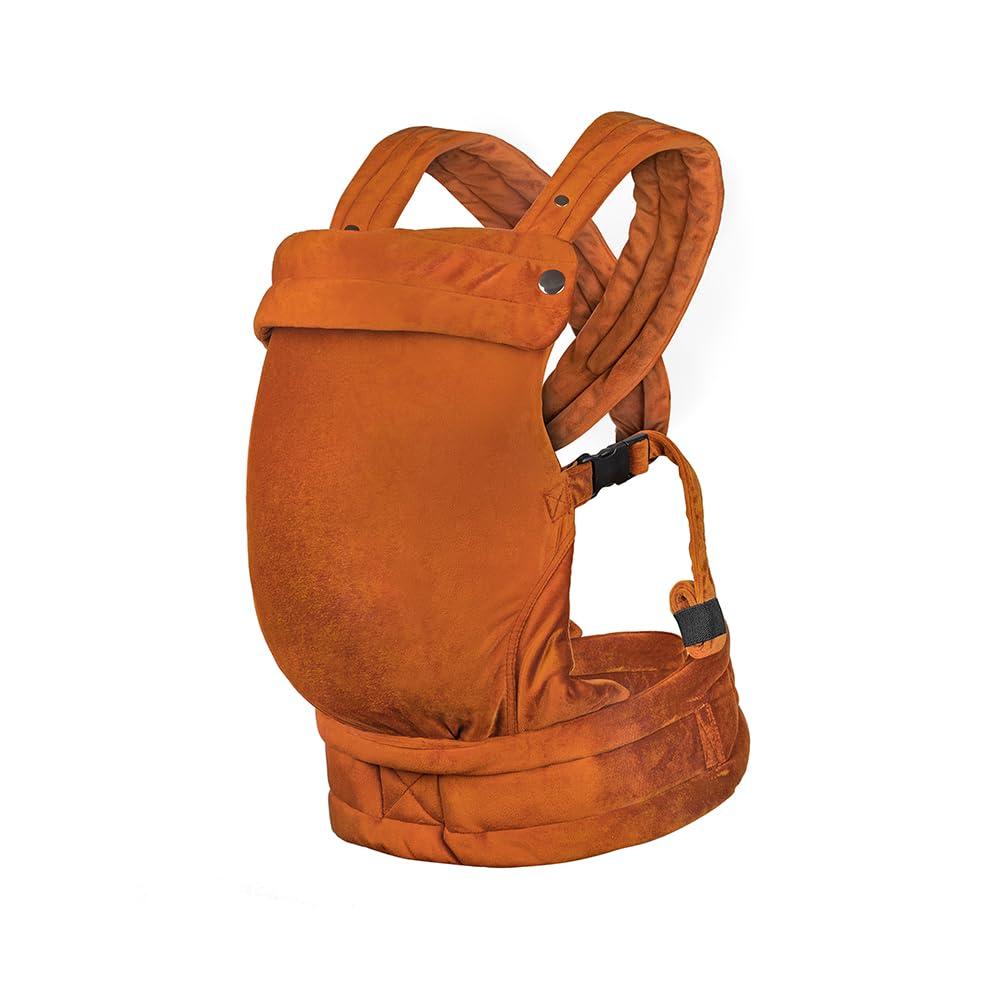 Baby Carrier for Newborn to Toddler, Cozy Baby Wrap Carrier 7-35 lbs, Ergonomic Backpack Design, Front and Back Facing Options, Orange