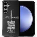 Compatible with Samsung Galaxy S25 Plus Case,Glossy 2-in-1 Sleek All-Inclusive Dual-Layer Material Soft TPU + PC Back for Religious Bible Christian Cross