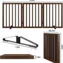 Wooden Dog Gate Freestanding Foldable 3 Panel Pet Gates Extra Wide Dog Gates for Indoor Doorways Stairs 24in Height Support Feet Included