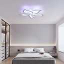 Modern Ceiling Lights,50W Dimmable Flush Mount Ceiling Light with Remote for Living Room Dining Room Bedroom,3000-6000K,White