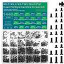 1440 Pcs Black Laptop Notebook Computer Screws M1.2 M1.4 M1.7 M2 Flat Head Phillips Machine Screws Countersunk ssd Screws Accessories Mini Machine Computer Screws Assortments Kits