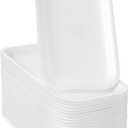 EBOOT 50 Pcs Crafts Foam Trays, White Foam Meat Food Plates Paint and Ink Mixing Plates Rectangle Printmaking Dish for DIY Art Craft Dissecting(8 x 4 x 1 Inches)