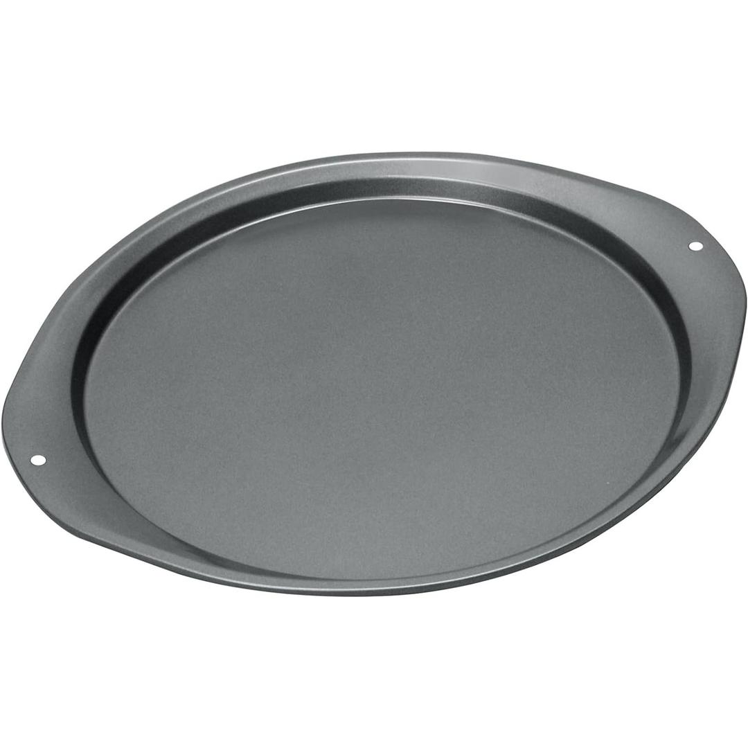 Pizza Pan - 14 Inch Nonstick Pizza Pan for Oven with Widen Handles for Cooking, Baking, and Grilling - Durable, Even Heating, Long-Lasting Kitchen Cookware (1, Black)
