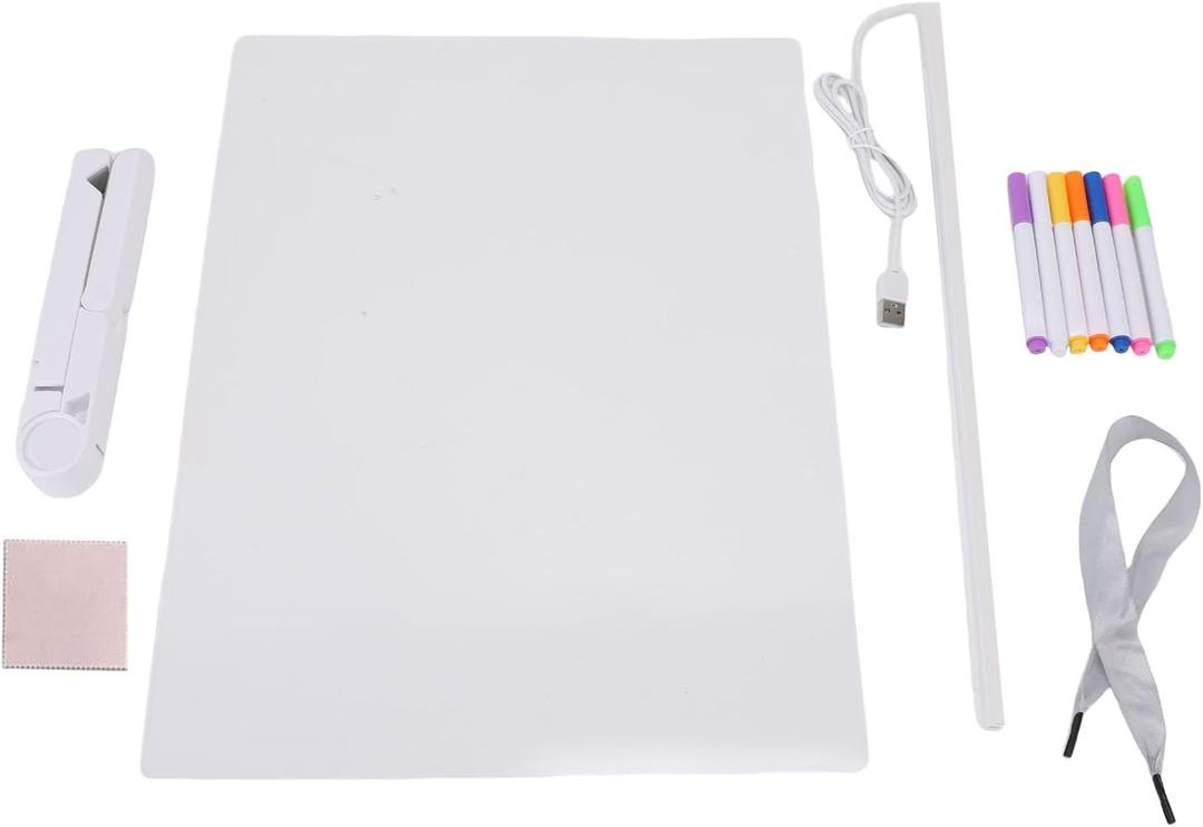 POENVFPO Erasable DIY Children's Drawing Board with USB Powered Light Up Feature Handcrafted Toy Writing Board and Chalkboard Decor Set