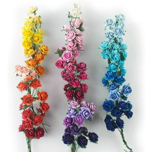 35 Color with 100 pcs Tiny Artificial Roses Mixed Assorted Shade Thirty-Five Color Mulberry Paper Flower 15-18 mm Flower Wedding Scrapbooking