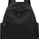 Backpack Purse for Women Ladies Nylon Bag Casual Daypack Travel Shopping Pack (C Style Black)