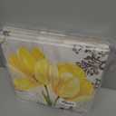 Yellow Gray Picture Wall Art for Bathroom Wall Decor Flowers Canvas Prints Framed 4 Panels (12 x 12 in (4 Piece))