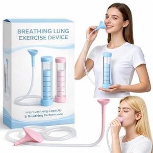Lung Exerciser & Respiratory Muscle Trainer – Breathing Dumbbells for Lung Capacity Improvement, Abdominal Breathing & Pulmonary Fitness | Portable Breathing Exercise Device