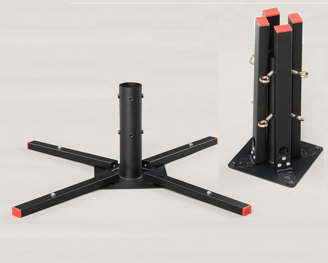 Christmas Tree Stand for Artificial Trees - Universal Tree Stand Holder Base for Tree Trunk Less Than 1.4" Diameter, Fits 4-10FT Faux Xmas Tree, Folding Metal Xmas Tree Stands