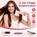 Go Brush Pro for Short Hair Hair Straightener Brush Cordless & Portable with 300M Negative Ions, 4 Temps Fast Heating, Game Day Ready Styling Tool for Watch Parties, Travel & Daily Use Nude Pink