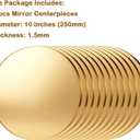 12 Pcs 10 Inch Mirror Centerpieces for Tables Candle Plates Wall Wedding Table Baby Shower Party, Thickness 1.5 mm (Gold)