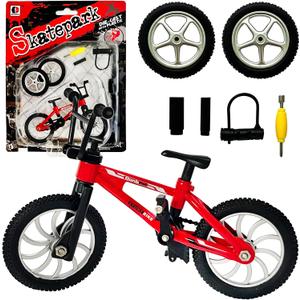 Mini Finger Bike Toy  Alloy Mountain Bicycle Model with Tools, Movable Parts, Gift for Kids & Collectors (Red)