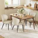 VASAGLE EKHO Collection - Dining Chairs Set of 4, Upholstered Kitchen Chairs, Comfortable Seat, Synthetic Leather with Stitching, Mid-Century Modern, Easy Assembly, Living Room Lounge, Cream White