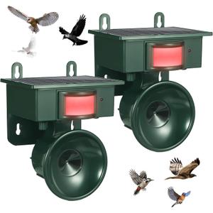 2026 Ultrasonic Bird Repeller Solar Powered Outdoor Motion Activated Bird Pigeon Deterrents for Outside Woodpecker Goose Repellent Devices for Porch Patio Balconies Rooftops 1-Pack