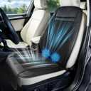 Cooling Seat Cover for Cars, Ventilated Car Seat Cover for Suction, 12V 3-Speed Cooling Seat Cushion with 2 Fans, Universal Fit for Car SUV Truck Home Office, Non-Slip Breathable Ice Silk & Leather