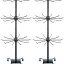 BBTO 2 Pcs Rotating Display Stand Jewelry Display Rack with Hooks Metal Earrings Stand for Vendors Necklace Bracelet Selling(Black,28.35 x 11.81 Inch)