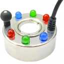 Halloween Party Mist Maker,Ultrasonic Water Pond Fountain Fogger 12 LED Red Yellow and Blue Light Flashes Aluminum Atomizer Air Humidifier for and Rockery Fish Tank Vase Birdbath Deco