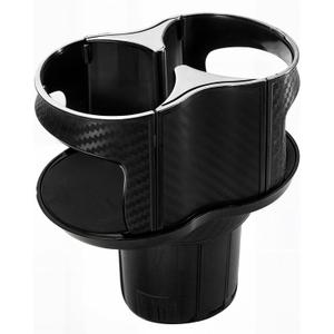 Double Cup Holder for Car, 2 in 1 Extra Cup Insert with Expandable Base, Multifunctional Extender Expander Adapter with Elastic Open-Close Cup Mouth, Adjustable Bracket FOR 2.1''-2.9'' BOTTLE DIAMETER