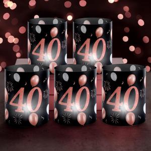 3 x Kittmip 10 Sets 40th Happy Birthday Centerpieces for Table Black Rose Gold