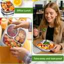 Potchen 6 Pack Stainless Steel Snack Containers with Lids, Reusable 4 Compartments Bento Boxes Snack Lunch Box for Divided Food Storage Container for Home Travel(Stylish)
