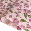 ONEART | Flower Printed Pink Jelly Vinyl Roll 12"×54" Floral Translucent PVC Vinyl Fabric 0.7 mm for DIY Crafts Sewing