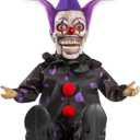 Halloween Animatronics 15" Clown Puppet Doll Animated Decorations with Sound Activated, Creepy Voice, Light Up Eyes, Scary Move, Haunted House Holiday Decor Horror Prop for Indoor, Outdoor, Yard Lawn