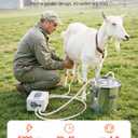 VEVOR Goat Milking Machine, 0.8 Gal / 3 L Food-Grade Stainless Steel Bucket, with 5200 mAh Rechargeable Battery, 2 Teat Cups, Cordless Portable Pulsation Vaccum Electric Milking Machine for Goats Only