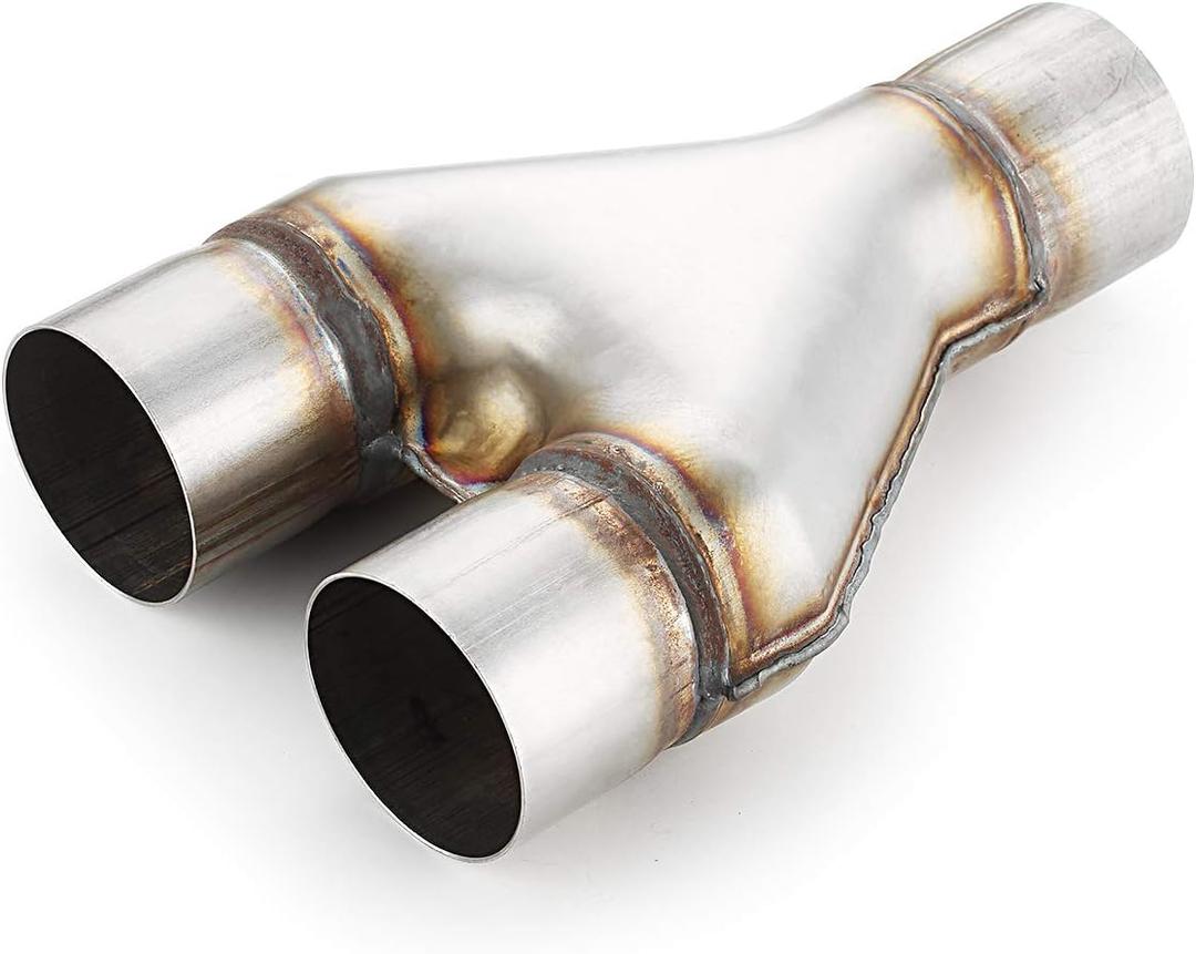 Exhaust Y Pipe 2.5" Inlet, A-KARCK Stainless Steel 2.5" Outlet 10" Long Y Pipe Withstands High Temperatures