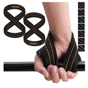 Weight Lifting Straps Figure 8, Anti Slip Strap with Cuffs Wrist Support for Gym Workout Deadlift Powerlifting Bodybuilding Weightlifting, Fitness Strength Training, Hand Bar Grip for Men