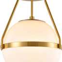 HOLKIRT Mid Century Modern Globe Semi Flush Mount Ceiling Light Fixture, 1-Light 10 Inch Globe