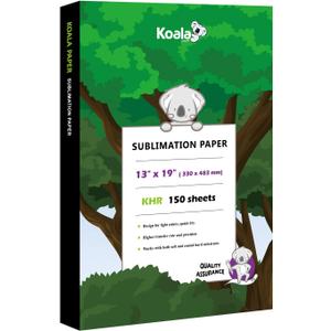 Koala Sublimation Paper 150 sheets 13x19 inches for Heat Transfer DIY Gift Compatible with Inkjet Sublimation Printer 105gsm